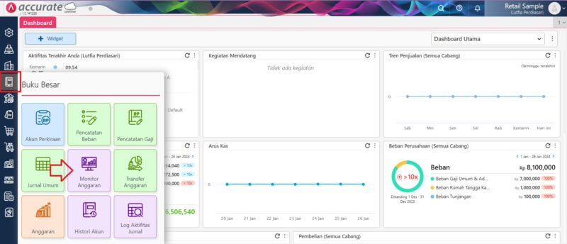 Monitor Anggaran Accurate