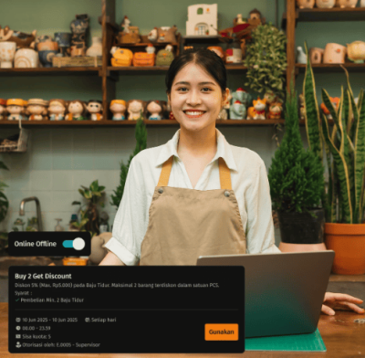 Tampilan dashboard Accurate POS Online